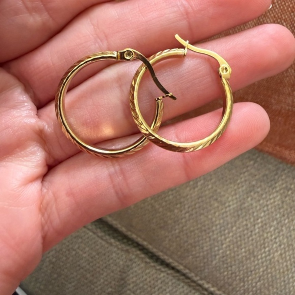 NWOT Gold Tone Hoop Earrings